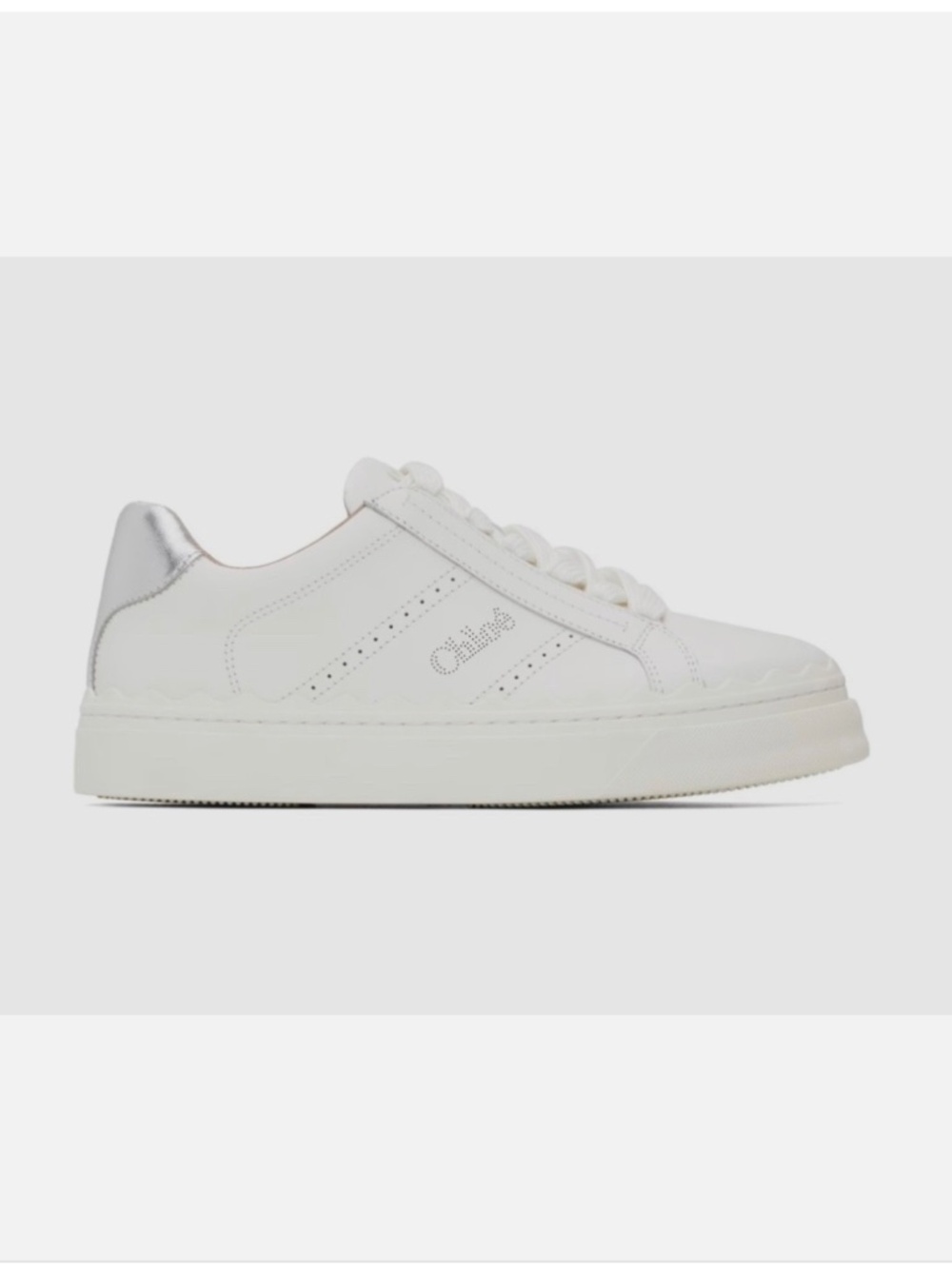 Chloe Lauren Sneakers size 7 US / 37 EU white/silver NTW $650